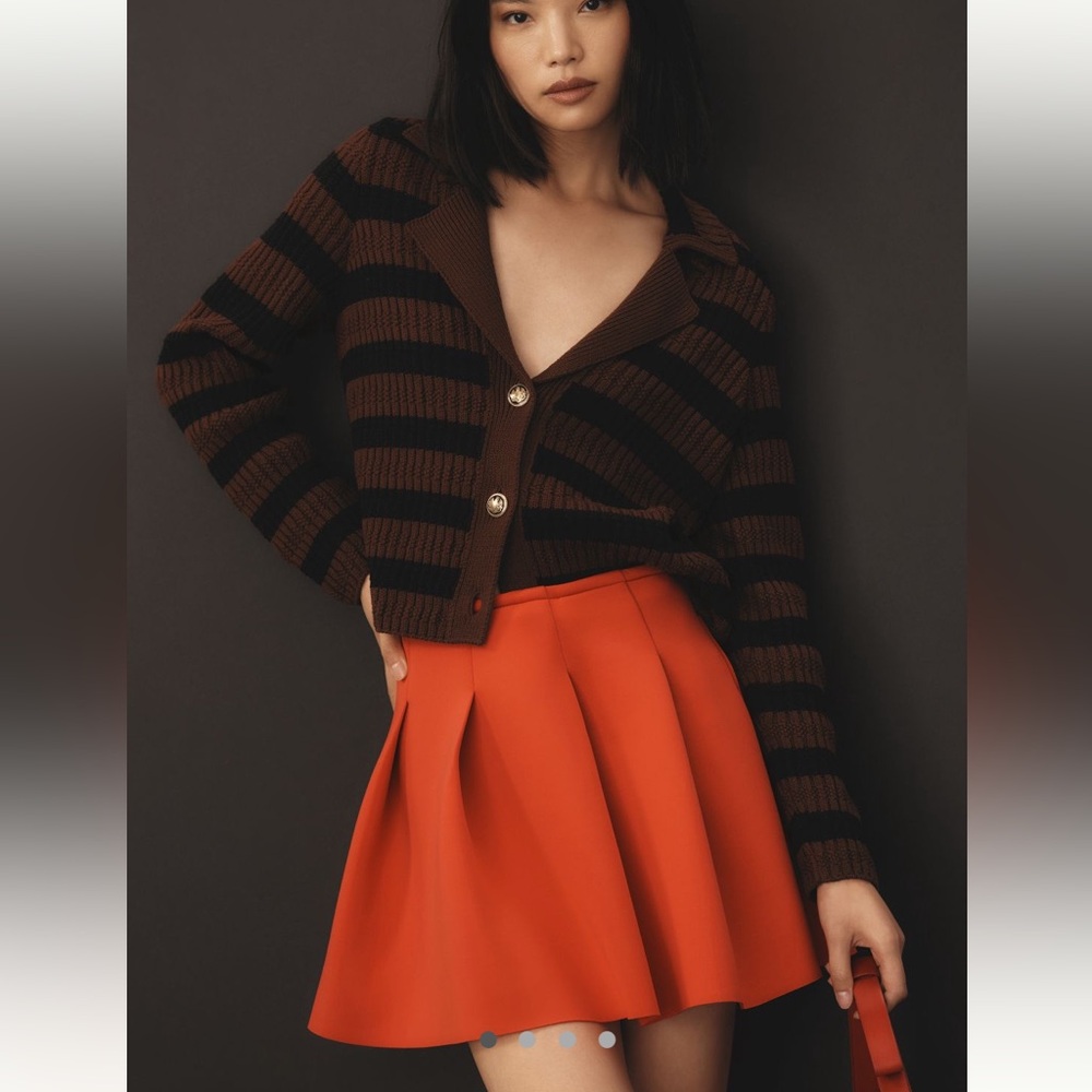 Anthropologie Maeve pleated scuba skirt